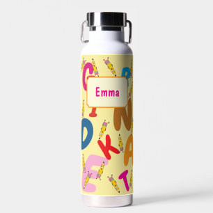 Alphabet Fun with Playful Pencils Water Bottle