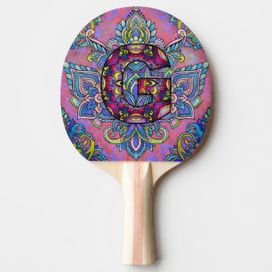 Alphabet G mandala Ping Pong Paddle