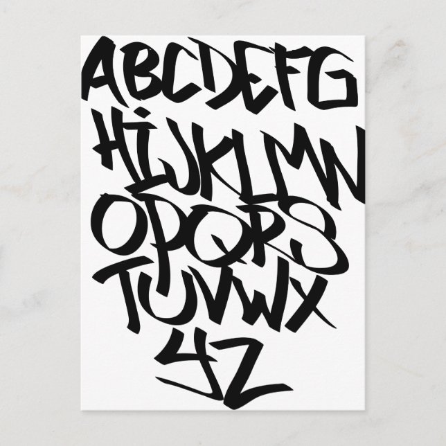 alphabet graffiti postcard (Front)