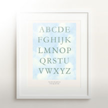 Alphabet – Green Nursery ABC Wall Art (16×20)