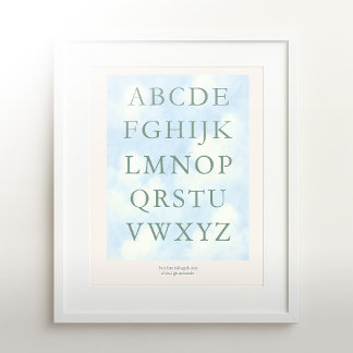 Alphabet – Green Nursery ABC Wall Art (16×20)
