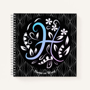 Alphabet H Monogram Handwritting Notebook