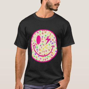 Alphabet Happy Face Back To School Teacher Lightni T-Shirt