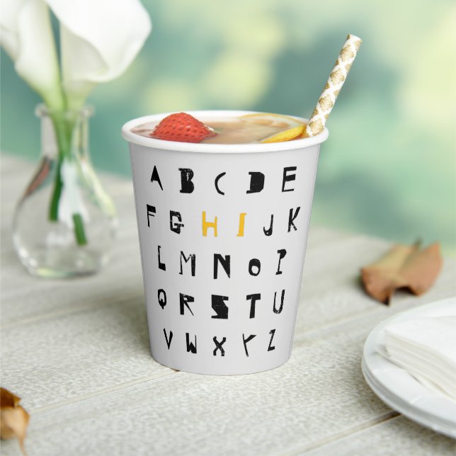 Alphabet Hi Back to School Introduction Paper Cups (Insitu)