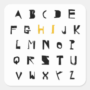 Alphabet Hi Back to School Introduction Square Sticker