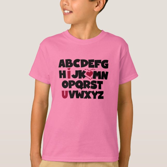 Alphabet I Love U T-Shirt (Front)