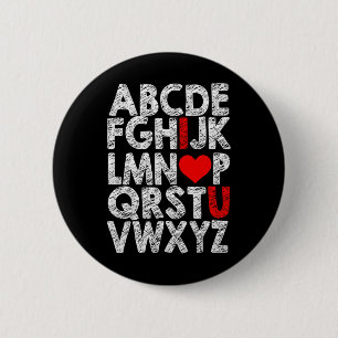 Alphabet I Love You Graphic With Heart Highlight V 6 Cm Round Badge