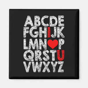 Alphabet I Love You Graphic With Heart Highlight V Magnet