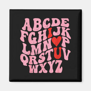 Alphabet I Love You Valentines Day Heart Teacher K Magnet