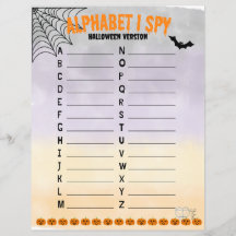 Alphabet I Spy - Halloween Version