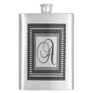 ALPHABET INITIAL A MONOGRAM HIP FLASK
