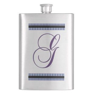 ALPHABET INITIAL G MONOGRAM HIP FLASK