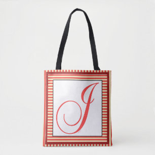 ALPHABET INITIAL J MONOGRAM TOTE BAG
