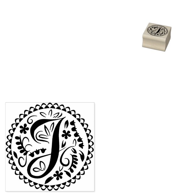Alphabet J Rubber Stamp (Stamped)