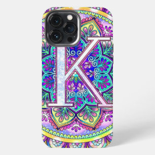 Alphabet K mandala iPhone 13 Pro Max Case