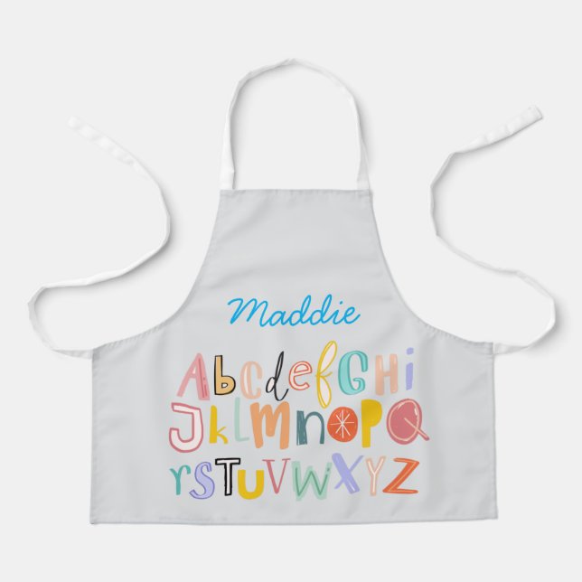 Alphabet kids cool typography apron (Front)