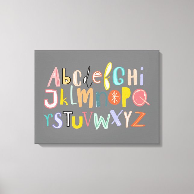 Alphabet kids cool typography canvas print (Front)