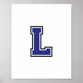 Alphabet L in Blue Colour Poster