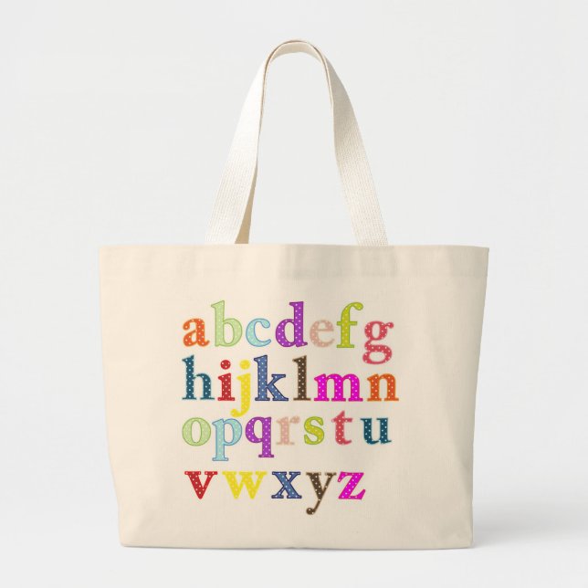 Alphabet Large Tote Bag (Front)