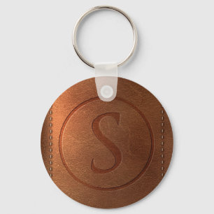 alphabet leather letter S Key Ring