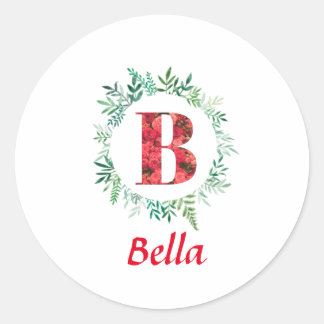 Alphabet Letter B Classic Round Sticker