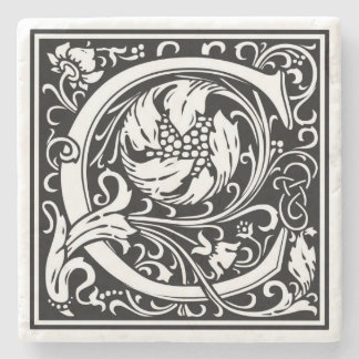 Alphabet Letter C Vintage Stone Coaster