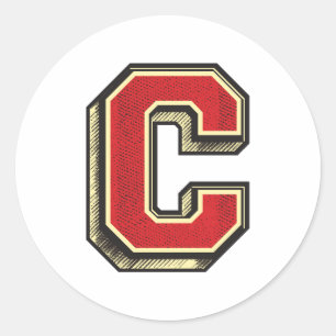 Alphabet Letter ✪ C ✪ Vintage style Classic Round Sticker