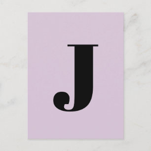 Alphabet Letter Custom Minimalist Modern Purple Postcard