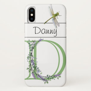 Alphabet letter D Lavender Eucalyptus Dragonfly Case-Mate iPhone Case