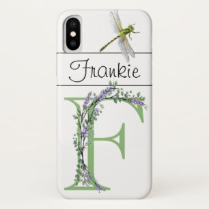 Alphabet letter F Lavender Eucalyptus Dragonfly Case-Mate iPhone Case