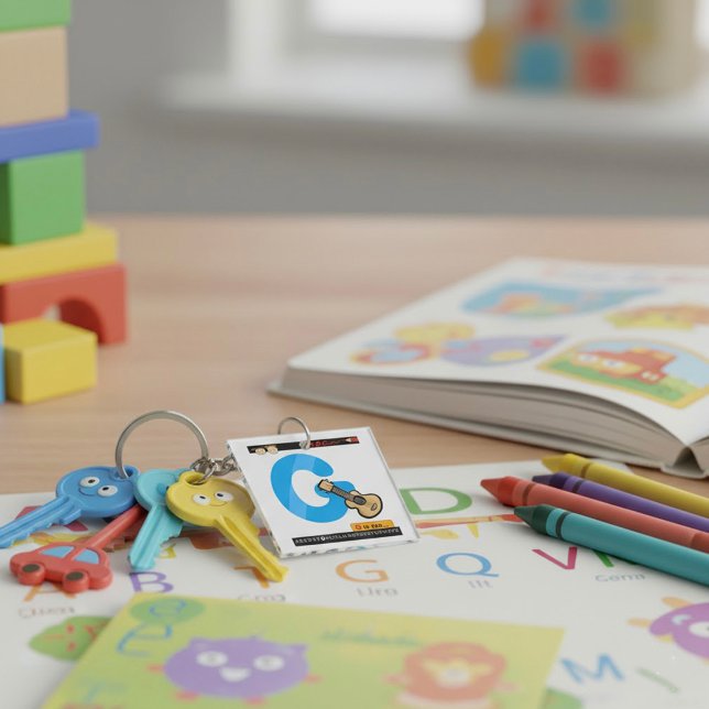 Alphabet Letter G is for Guitar Key Ring (Creator Uploaded)