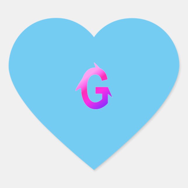 Alphabet letter G sticker. Heart Sticker (Front)