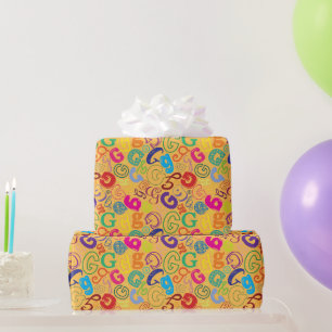 Alphabet Letter G Wrapping Paper - Orange