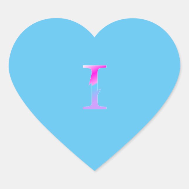 Alphabet letter I sticker. Heart Sticker (Front)
