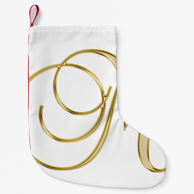 Alphabet letter initial background small christmas stocking (Front)