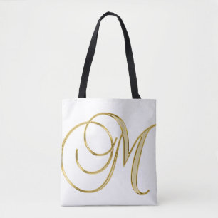Alphabet letter initial background tote bag