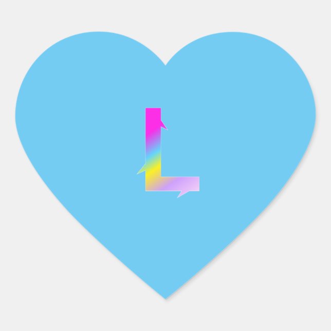Alphabet letter L sticker. Heart Sticker (Front)