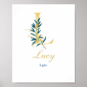 Alphabet letter L Wall poster Name and Meaning
