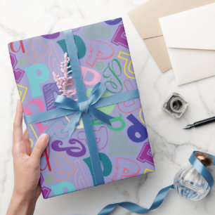 Alphabet Letter P Wrapping Paper - Purple