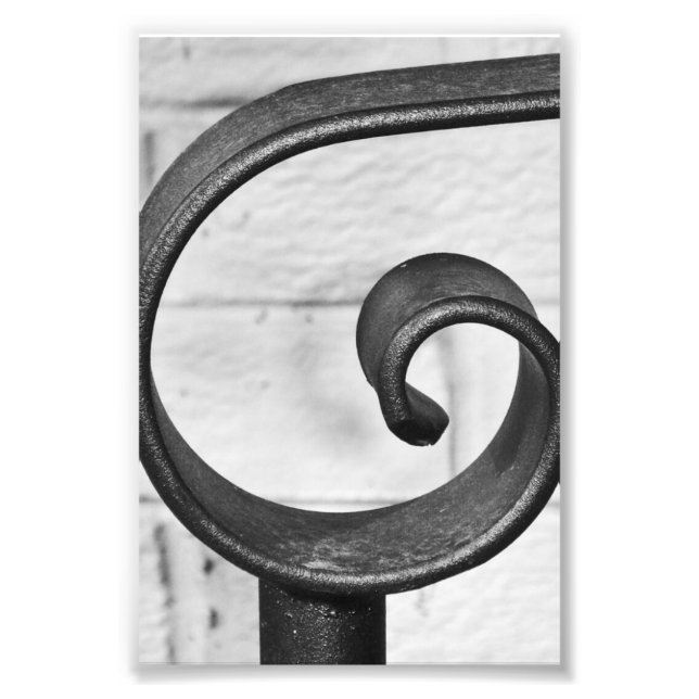 Alphabet Letter Photography G9 Black and White 4x6 Photo Print (Front)
