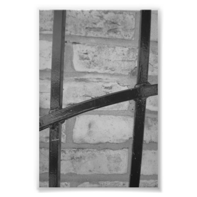 Alphabet Letter Photography H4 Black and White 4x6 Photo Print (Front)