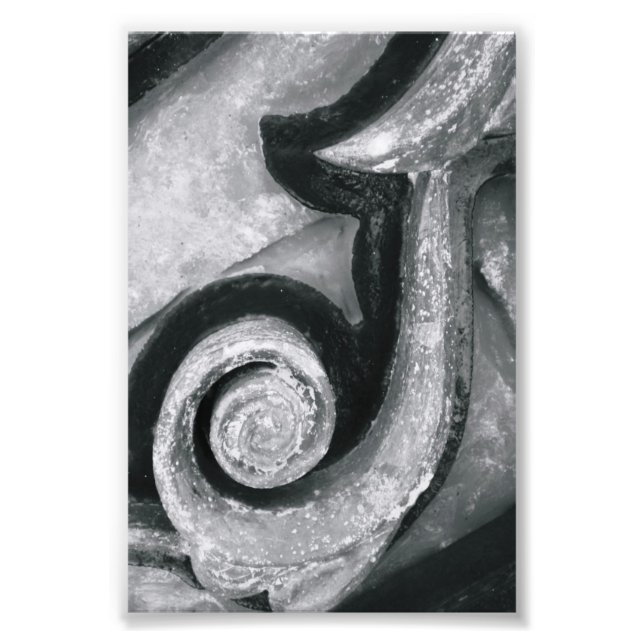 Alphabet Letter Photography J2 Black and White 4x6 Photo Print (Front)