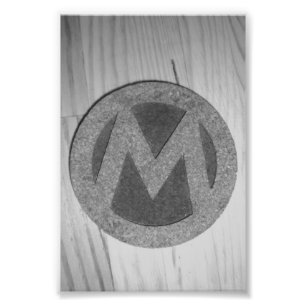 Alphabet Letter Photography M4 Black and White 4x6 Photo Print