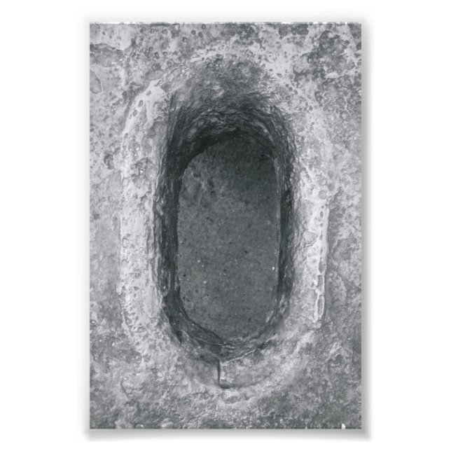 Alphabet Letter Photography O6 Black and White 4x6 Photo Print (Front)