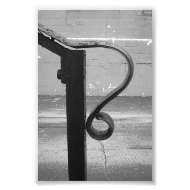 Alphabet Letter Photography R1 Black and White 4x6 Photo Print (Front)