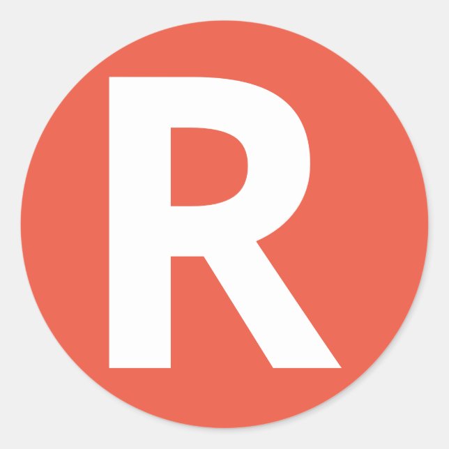 Alphabet Letter ‘R’ Sticker (Front)