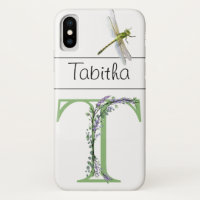 Alphabet letter T Lavender Eucalyptus Dragonfly