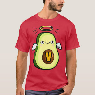 Alphabet Letter V Cute Holy Guacamole Avocado T-Shirt