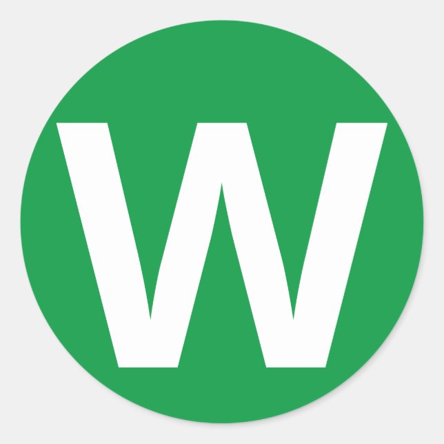 Alphabet Letter ‘W’ Sticker (Front)