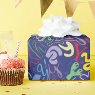 Alphabet Letter Y Wrapping Paper - Blue